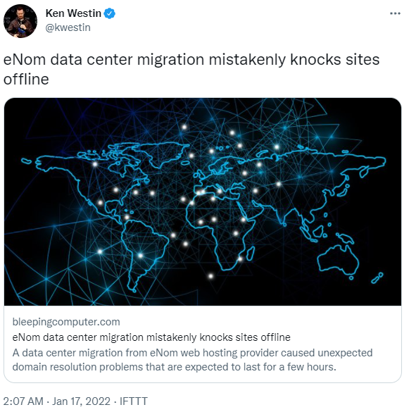 eNom Data Center Migration